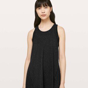 Lululemon Womens Goal Up Tie Back Tank Black White Speckled Size 6